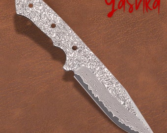 Hunting Knife Blank Blade San Mai Steel Full Tang DIY Home BBQ Outdoor Tools