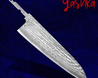 Gyuto Knife Blank: 9 Inch High Carbon Stainless Steel Blade