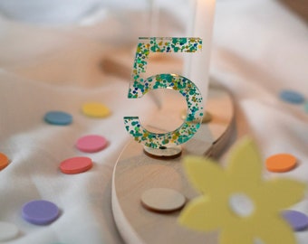 Cake topper numéros acrylique « paillettes » bâton COURT/décoration de gâteau/cake plug/plug pour NOTRE assiette d'anniversaire/couronne d'anniversaire