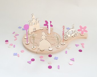 Stecker "Prinzessinen-Schloss" für unseren Geburtstagsteller / Geburtstagskranz, Cake-Topper, Kuchenstecker