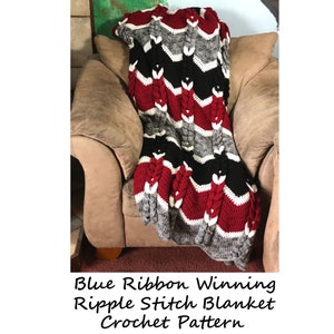 In Chains Ripple Stitch Blanket Crochet PATTERN ONLY