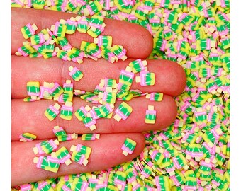 Spring and Summer Miniature Sprinkles Polymer Clay Slices Affordable Pink Flower Fimo Slices Nail Art #65 Free Shipping Eligible
