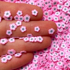 Roze bloem Fimo Plakjes, Polymeer Klei Nail Art, Miniatuur Hagelslag, Ambachten, Sieraden Benodigdheden, Betaalbaar, Gratis Verzending In aanmerking komend, # 217