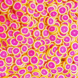Grapefruit Fimo Slices, Popular Polymer Clay Fruit, Nail Art, Miniature,Sprinkles, Fruit Slices, Affordable, Free Shipping Eligible, #19