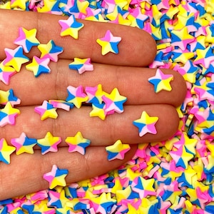 GROßE 10mm Multicolored Star Fimo Scheiben, Polymer Clay Scheiben, Nail Art, Sprinkles, Hochwertig, Erschwinglich, Kostenloser Versand berechtigt, #175