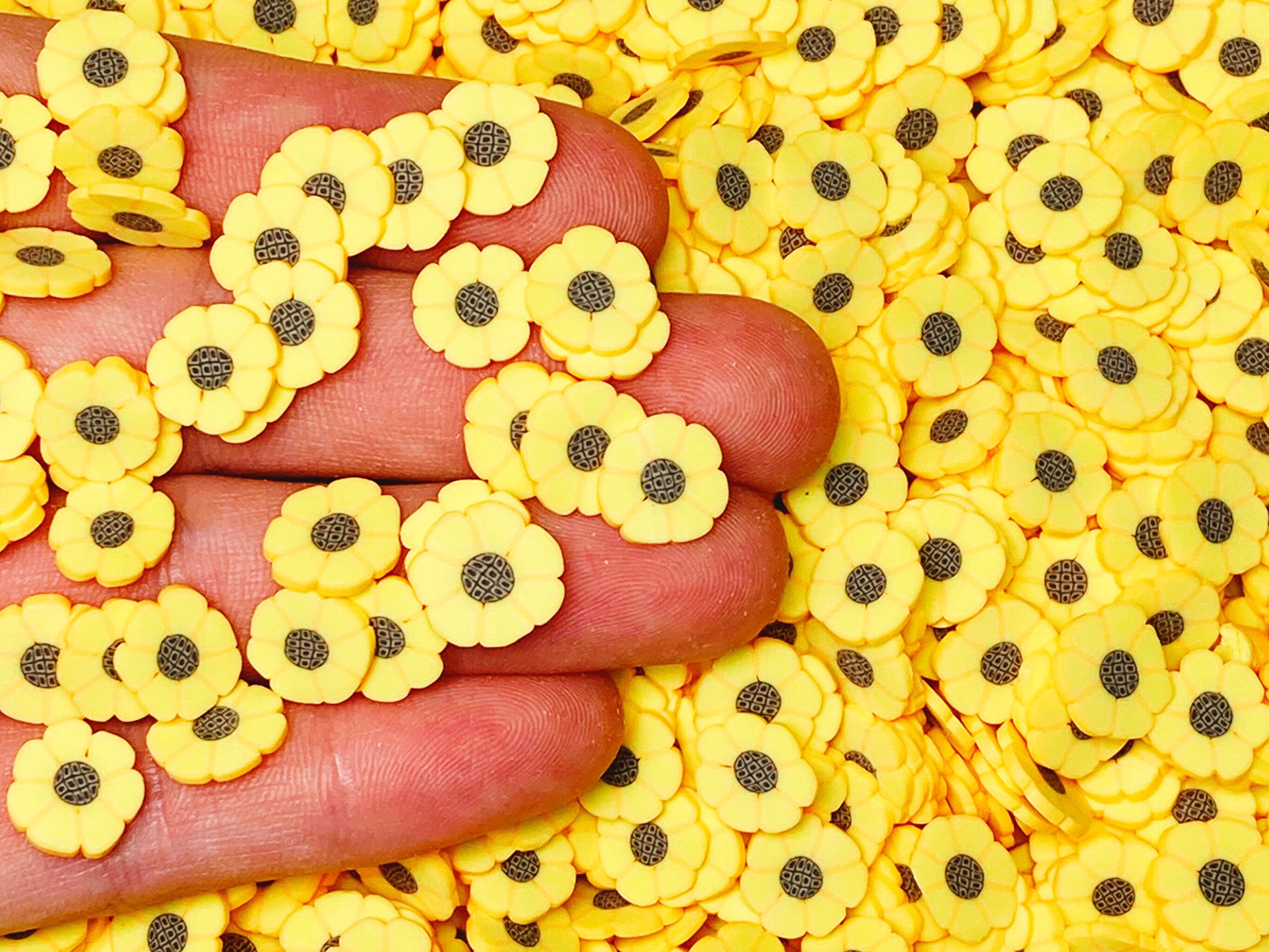 LARGE 10mm Sunflower Fimo Slices, Polymer Clay Slices, Nail Art, Mini…
