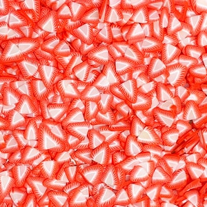 Best seller! Fette di fimo alla fragola, frutta di argilla polimerica, nail art, miniatura, spruzzi, fette di frutta, conveniente, spedizione gratuita idonea, # 15