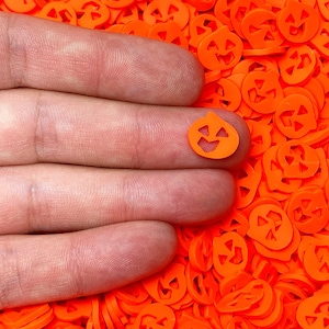 GRANDE citrouille Jack-O-Lantern Fimo Tranches, Argile polymère, Halloween Nail Art, Saupoudrer, Nourriture, Artisanat, Abordable, Livraison gratuite admissible, #146
