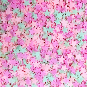 Pastel Star Polymer Clay Sprinkles, Faux Sprinkles, Décodén Funfetti Arc-en-ciel, Livraison gratuite éligible, Fournitures de slime, Pas cher, Compléments, #61