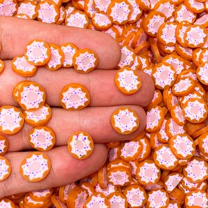 LARGE 10mm Donut Fimo Slices, Fake Polymer Clay Slices, Free Shipping Eligible, Slime Supplies, Nail Art, Decoration, Affordable, #177