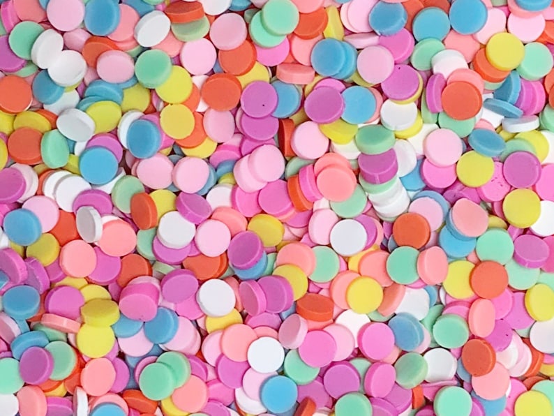 Affordable Decoden Funfetti Pastel Rainbow Polymer Clay Round Confetti Sprinkles Fake Free Shipping Eligible Slime Supplies #02
