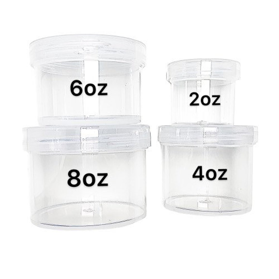  4 oz Body Butter Containers with Lids + 2oz Small Plastic  Containers with Lids (Set of 24) Plastic Jars with Lids Cosmetic Jar - for  Lip Scrub, Cream, Slime, Craft Storage 