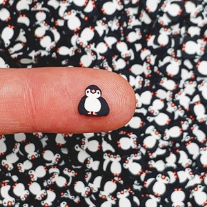 Pinguin Fimo Scheiben, Polymer Clay, Winter Weihnachten, Nail Art, Miniatur, Streusel, erschwinglich, kostenloser Versand, #46