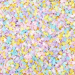 Pastel Rainbow Star Polymer Clay Sprinkles, Fake Decoden Funfetti , Free Shipping Eligible, Slime Supplies, Affordable, #89