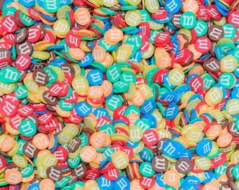 M&M Fimo Slices, Polymer Clay Slices, Nail Art Sprinkles, Rainbow Colorful Candy, Affordable, Free Shipping Eligible, #75