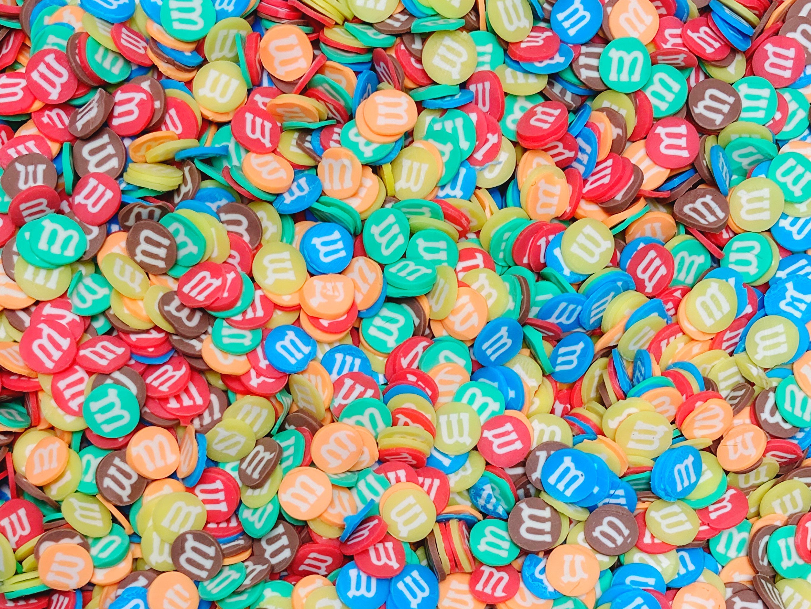 M&M Fimo Slices, Polymer Clay Slices, Nail Art Sprinkles, Rainbow Col…