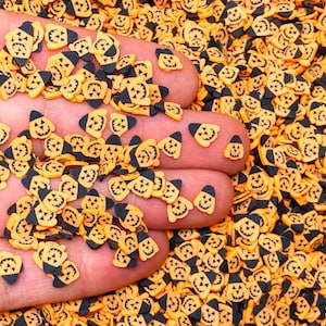 Citrouille Fimo Tranches, Halloween Jack-O-Lantern Polymère Argile Slices, Nail Art, Haute qualité, Abordable, Livraison gratuite admissible, Kawaii, #163