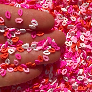 Cute Valentines Day Lips Polymer Clay Fake Sprinkles, Love Decoden, Free Shipping Eligible, Slime Supplies, Affordable, Add in, #224