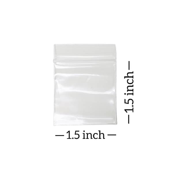 10/50 Piece 1.5 x 1.5 Reclosable Plastic Bags, Clear, Free Shipping Eligible, Small, Bags for Borax Powder, Afforable, High Quality,