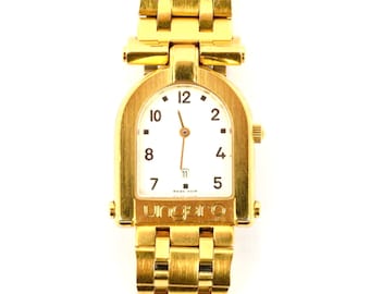 Raro, Elegante e Raffinato Orologio firmato " Ungaro " laminato in oro 18k fine anni 70