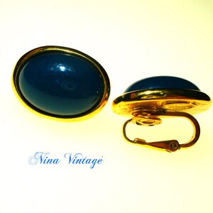 VTG Trifari earrings Blue Petrol image 2