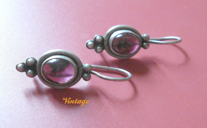 VTG EARRINGS 925 AMETHYST image 1