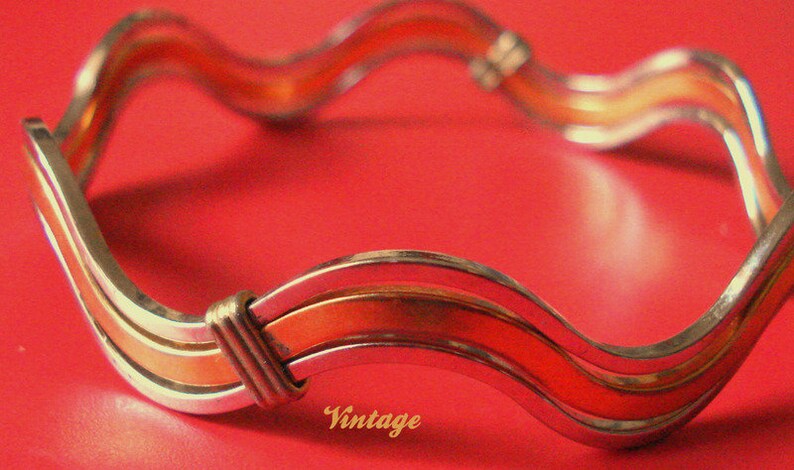 VTG bracelet argent et or AVON 60's image 2