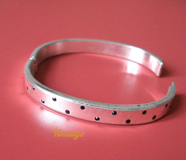 Crystal Silver Bracelet Vtg 80's image 3