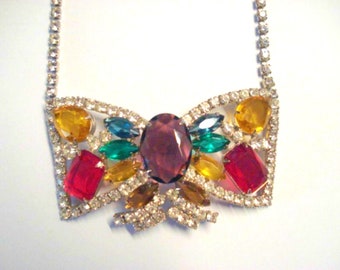 Ketting met strass 1950 en centrale boog