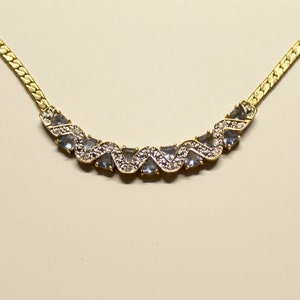 VTG Necklace in Gold and Zircon 1970 image 1