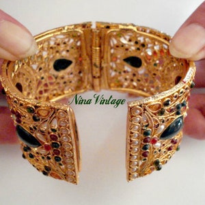 Great Vintage Bracelet In Gold And Gems image 4