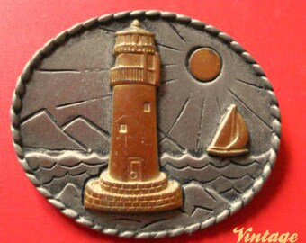 VTG BROOCH lighthouse " JJ " 60'S