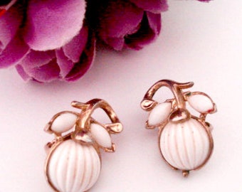 Boucles d'oreilles "Trifari" Gold Trifarium et bak