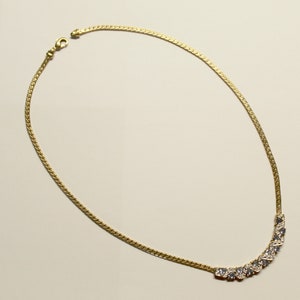 VTG Necklace in Gold and Zircon 1970 image 3