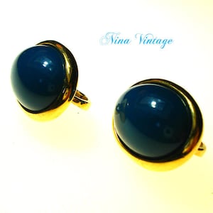 VTG Trifari earrings Blue Petrol image 1