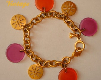 Vtg Gold Bracelet " Lci " 70's