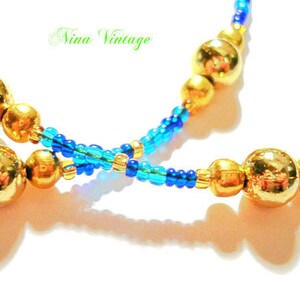 VTG Murano Necklace Blue Night image 3