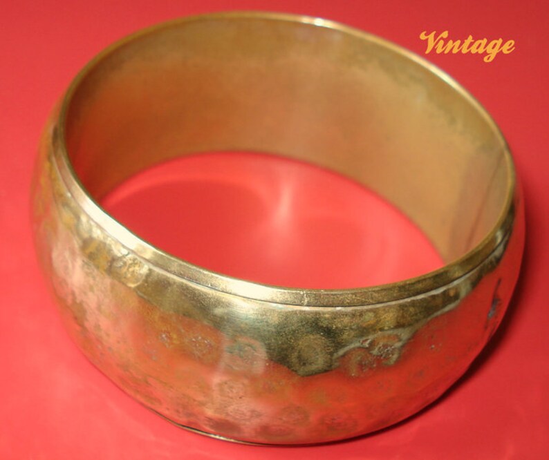 BRASS BRACELET VTG 70's image 1