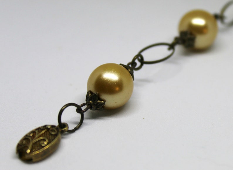 Bronze Ancien Bracelet avec Perles image 5