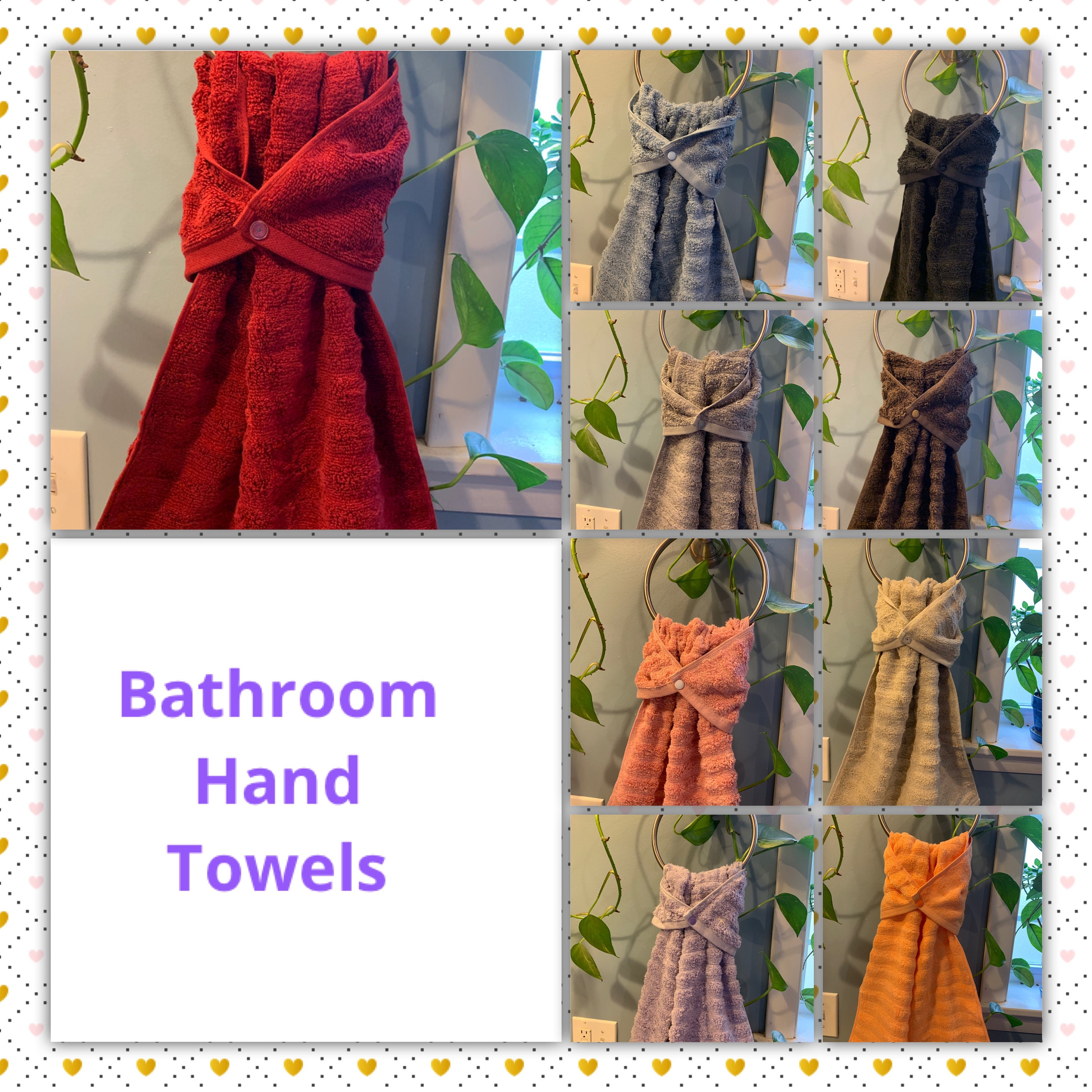 Hanging Terry Hand Towel With Snap: Bathroom Decor - Etsy, image size:3000x3000