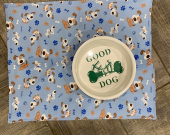 Pet Food Mat, machine washable: Dog & Cat Water Spill Protector