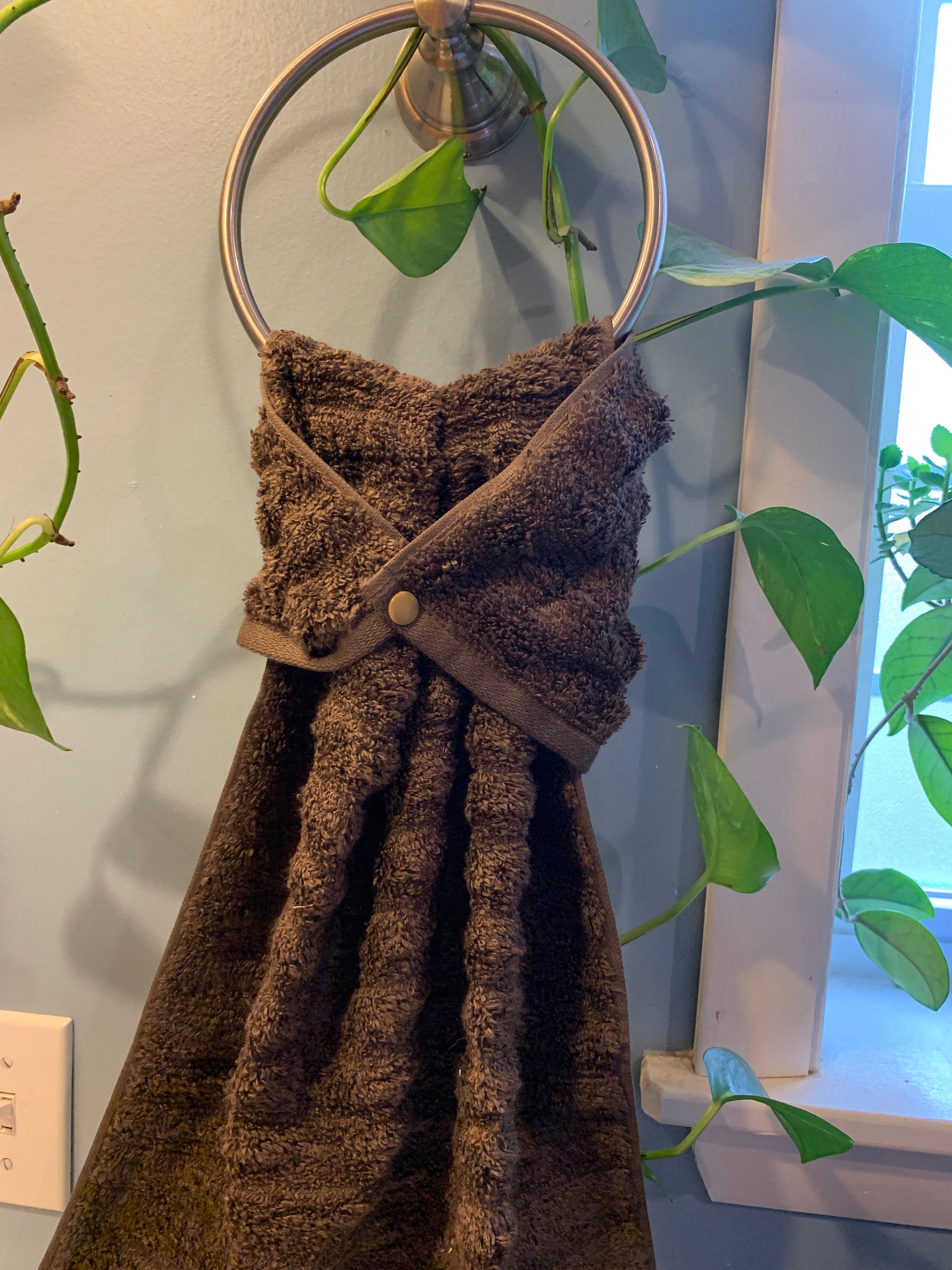 Hanging Terry Hand Towel With Snap: Bathroom Decor - Etsy