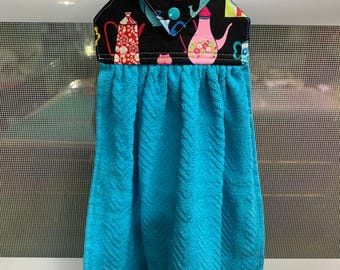 Hanging Terry Dish Towel: Oven Door, Cabinet Towel with Snap
