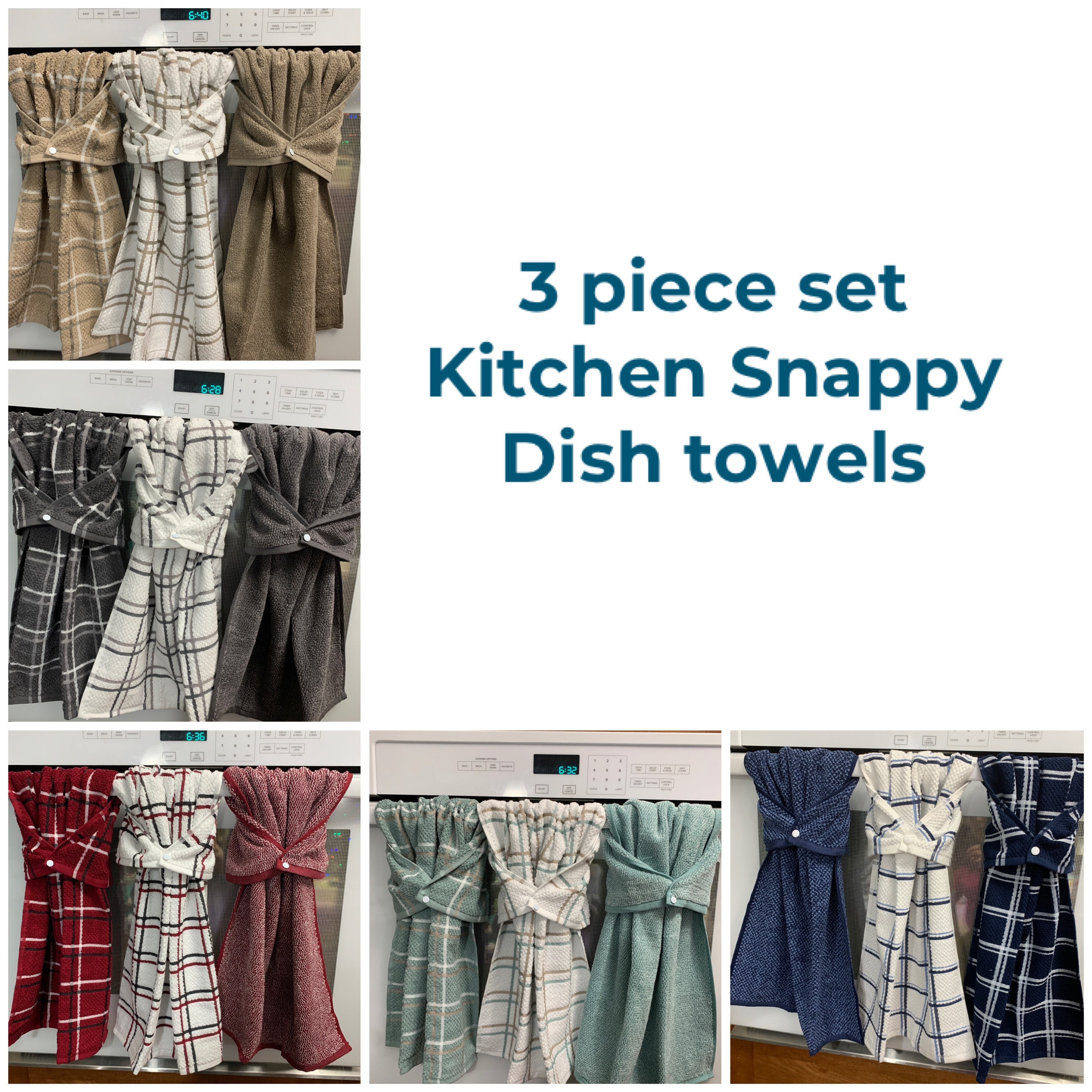 All-Clad Stripe Dual Sided Woven Kitchen Towel, Set of 3 - Chili