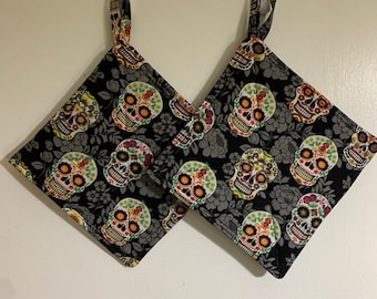 Quilted Pot Holder Set: Various Prints, Insulated Hot Pads