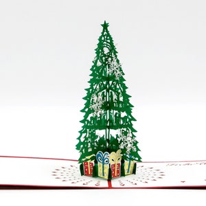Árbol de Navidad, árbol de Navidad, tarjeta 3D, tarjeta plegable, tarjeta pop-up, tarjeta plegable pirámide de Navidad, tarjeta pop up árbol de Navidad