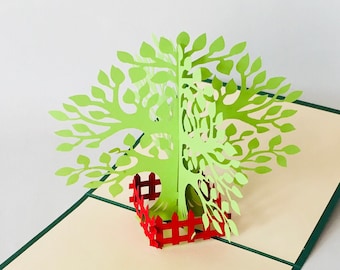 Tilleul, arbre de vie, carte pliante / carte 3D / pop-up