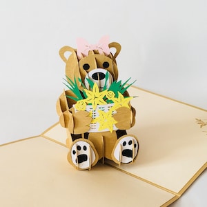 Ours en peluche 2, carte pliante / carte 3D / pop-up