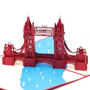 Tower Bridge red, folding card / 3D card / pop-up