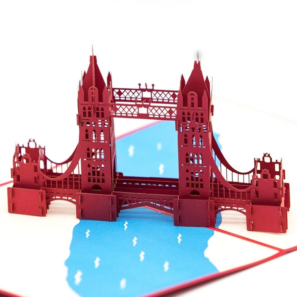Tower Bridge rot, Klappkarte / 3D-Karte / Pop-Up